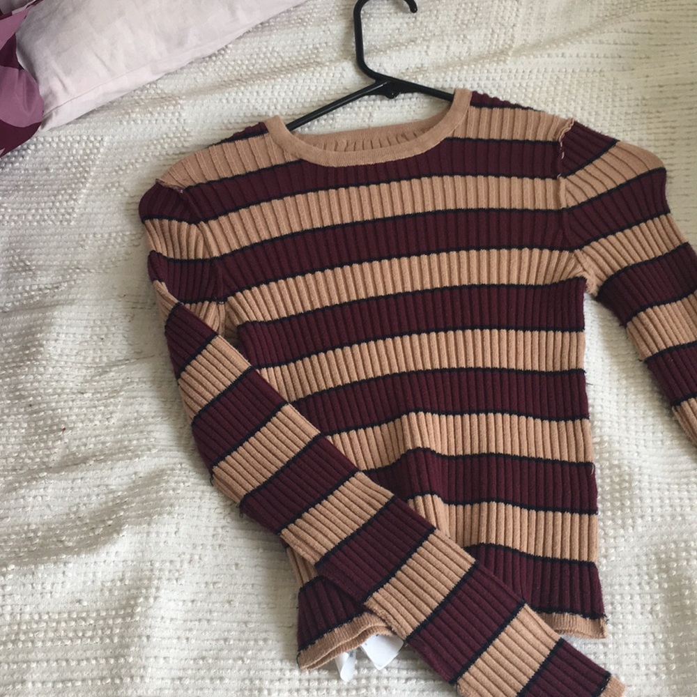 Stripped ribbed sweater